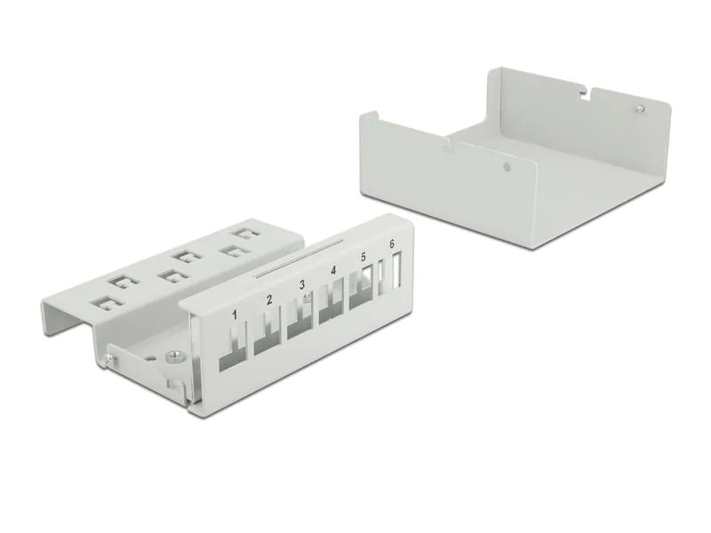 Delock Gehäuse Keystone Patchpanel 6 Port grau