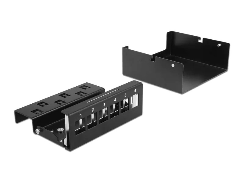 Delock Gehäuse Keystone Patchpanel 6 Port schwarz
