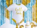 Partydeco Folienballon Baby romper Gold/Weiss