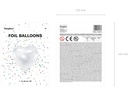 Partydeco Folienballon Herz Weiss