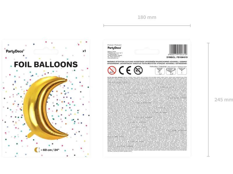 Partydeco Folienballon Moon Gold
