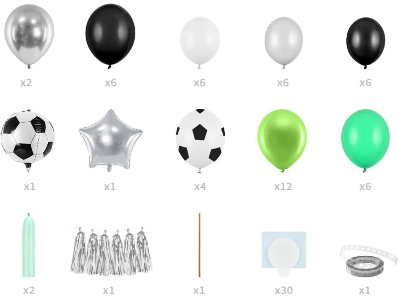 Partydeco Girlandenband Fussball Mehrfarbig, 150 x 126 cm, 15-teilig