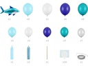Partydeco Luftballon Hai Blau, 150 x 95 cm, 15-teilig