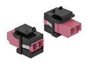 Delock Keystone-Modul LC Buchse zu LC  Buchse Violett / Schwarz