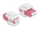 Delock Keystone-Modul LC Buchse zu LC  Buchse Violett / Weiss