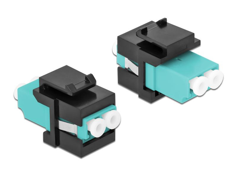 Delock Keystone-Modul LC Buchse zu LC Buchse Aqua / Schwarz