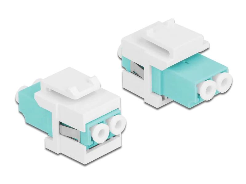 Delock Keystone-Modul LC Buchse zu LC Buchse Aqua / Weiss