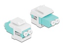 Delock Keystone-Modul LC Buchse zu LC Buchse Aqua / Weiss