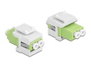 Delock Keystone-Modul LC Buchse zu LC Buchse Lindgrün  / Weiss