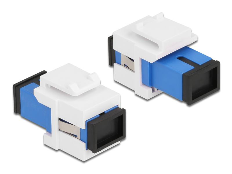 Delock Keystone-Modul SC Buchse zu SC  Buchse Blau / Weiss