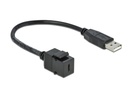 Delock Keystone-Modul USB2.0 USB-A  - USB-C, 25cm schwarz