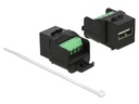 Delock Keystone-Modul USB2.0 zu Terminalblock, schwarz