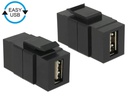 Delock Keystone-Modul USB2.0, A - A, easy Schwarz