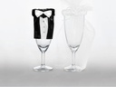 Partydeco Hochzeitsaccessoire Dekoration für Gläser, Weiss/Schwarz