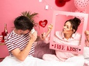 Partydeco Partyaccessoire Free Kiss 50 x 59.5 cm, Pink