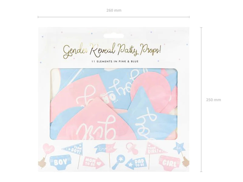 Partydeco Partyaccessoire Gender reveal party 11-teilig, Blau/Rosa