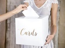 Partydeco Partyaccessoire Kartenbox Cards 24 x 24, Weiss/Gold