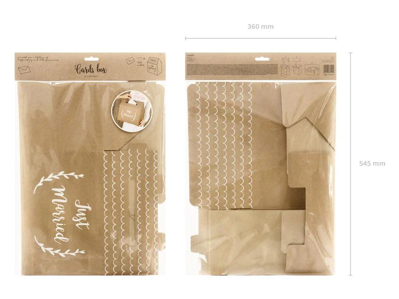 Partydeco Partyaccessoire Kartenbox Just Married 30 x 30.5 cm, Braun