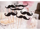 Partydeco Partyaccessoire Moustache 6-teilig, Schwarz