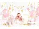 Partydeco Partyset 1st Birthday gold 9-teilig, Gold/Rosa