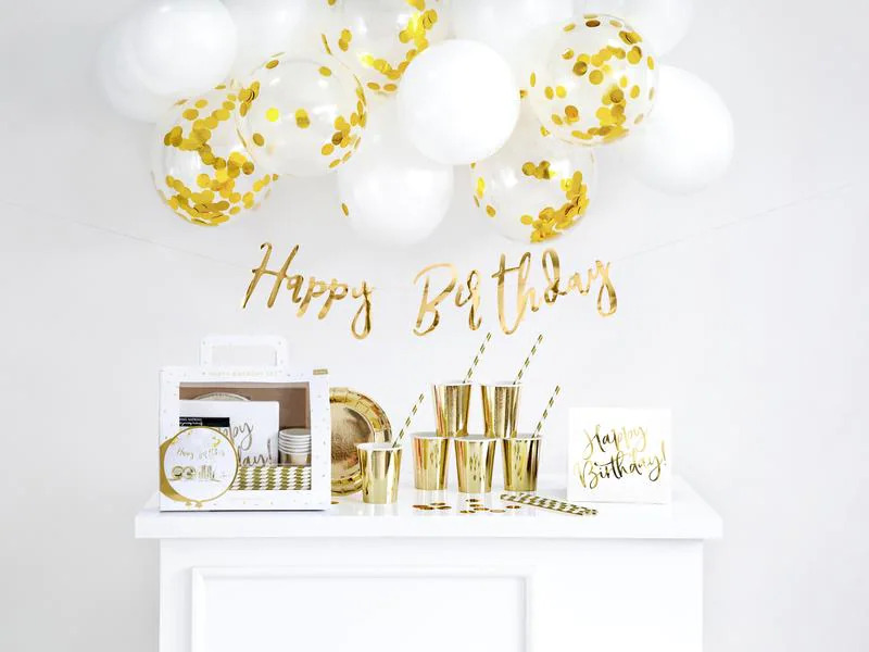 Partydeco Partyset Birthday gold 7-teilig, Gold