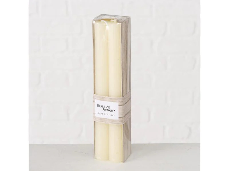 Boltze Stabkerze Melia 20 cm, Creme, 4 Stück