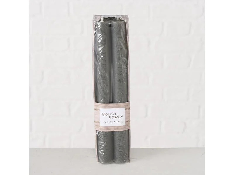Boltze Stabkerze Melia 20 cm, Grau, 4 Stück