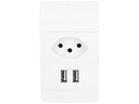 Max Hauri Steckdose AP 1x T13, 2x USB, Weiss