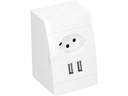 Max Hauri Steckdose AP 1x T13, 2x USB, Weiss