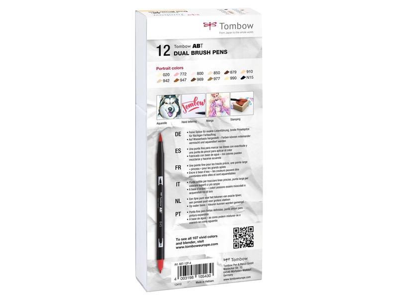 Tombow Fasermaler mit Box, 12er-Set