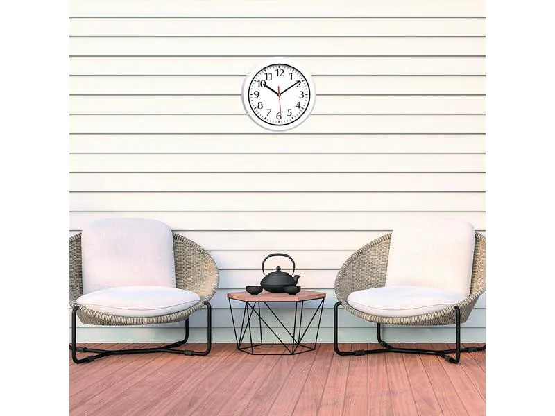 TFA Dostmann Gartenuhr Outdoor Ø 30.5 cm, Weiss