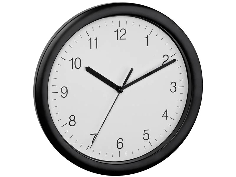 TFA Dostmann Wanduhr mit Sweep Ø 25.4 cm, Schwarz