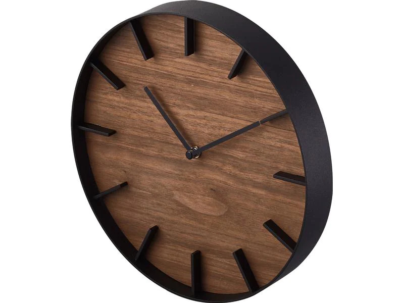 Yamazaki Wanduhr Rin Ø  26.5 cm, Braun/Schwarz