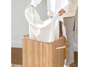 Songmics Wäschekorb  für trockene Wäsche 72 l, Bambus