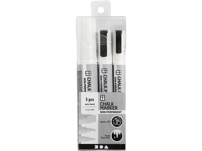 Creativ Company Kreidemarker 3 Stück, Weiss