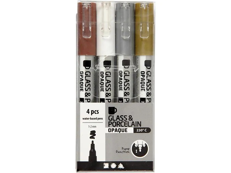Creativ Company Porzellanmarker und Glasmarker 4 Stück