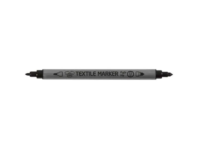 Creativ Company Textilmarker 2.3 + 3.6 mm Schwarz, 6 Stück