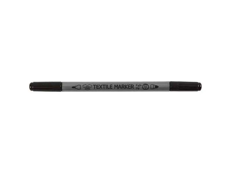 Creativ Company Textilmarker 2.3 + 3.6 mm Schwarz, 6 Stück