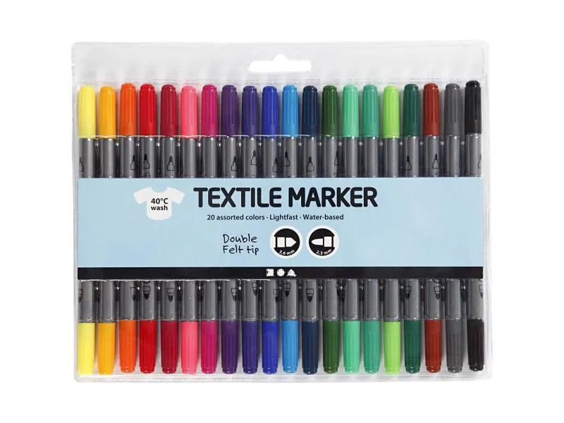 Creativ Company Textilmarker Set 20 Stifte