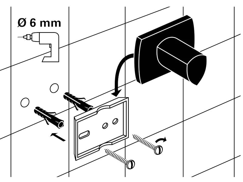 BIASCA Haken schwarz matt