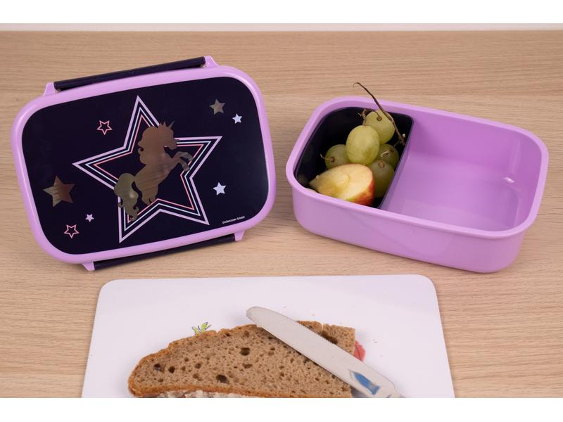 Scooli Lunchbox Einhorn Lila/Schwarz