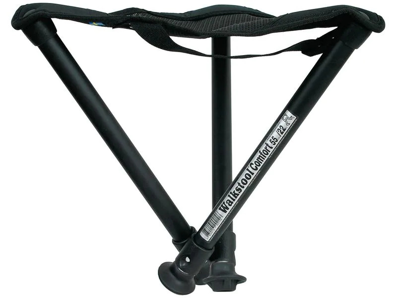 Walkstool Dreibeinhocker Comfort 55 cm Schwarz/Silber