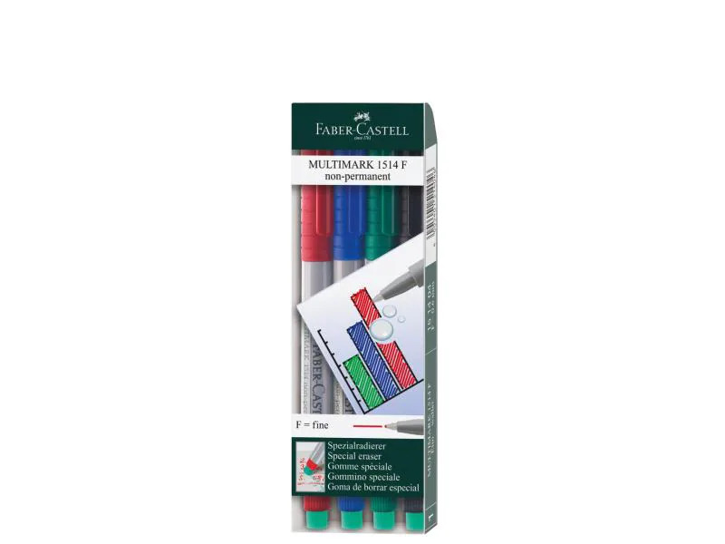 Faber-Castell Non-permanent Marker fein 4er Etui