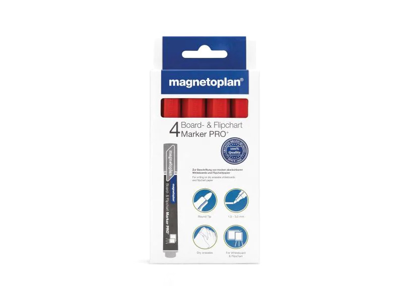 Magnetoplan Flipchart-Marker Marker Pro+ Rot, 4 Stück
