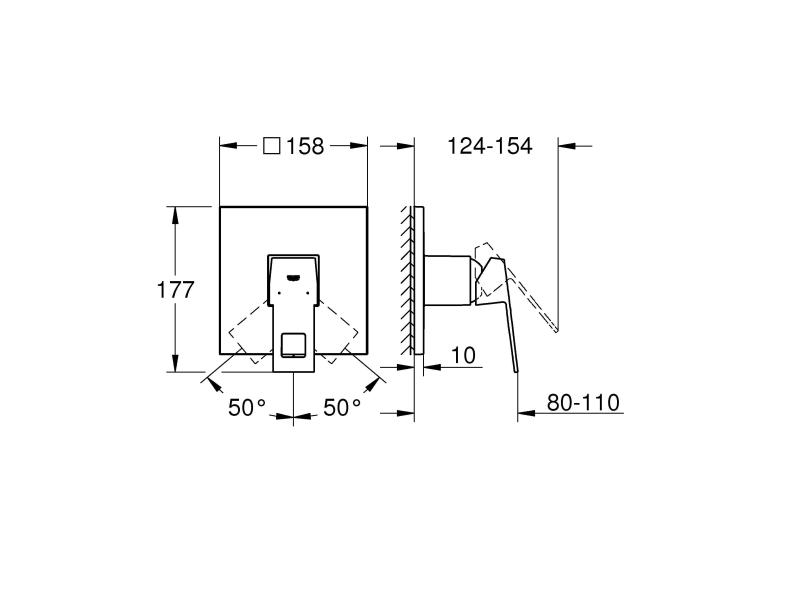 GROHE Duscharmatur Eurocube 46 mm, Chrom