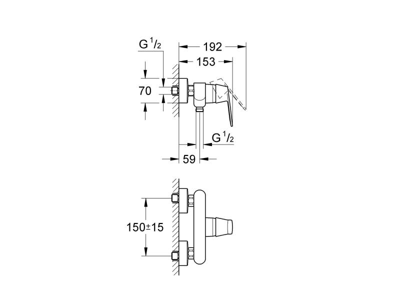 GROHE Duscharmatur Eurosmart Cosmopolitan 1/2, Chrom