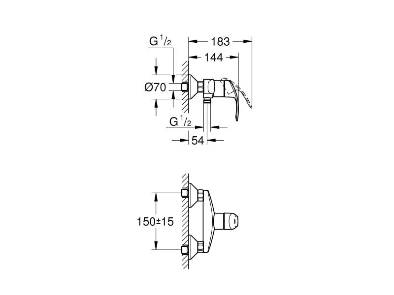 GROHE Thermostat Eurosmart 1/2, Chrom