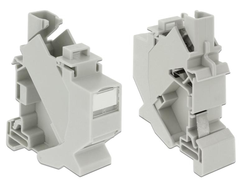Delock Hutschienenhalter Keystone mit Staubschutz