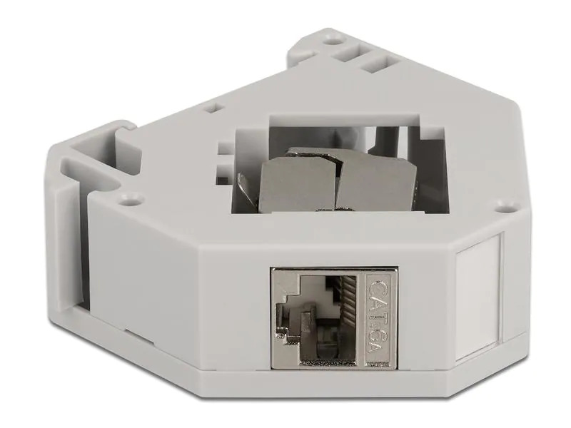 Delock Hutschienenhalter mit Keystone Modul RJ45 Buchse Cat.6A LSA
