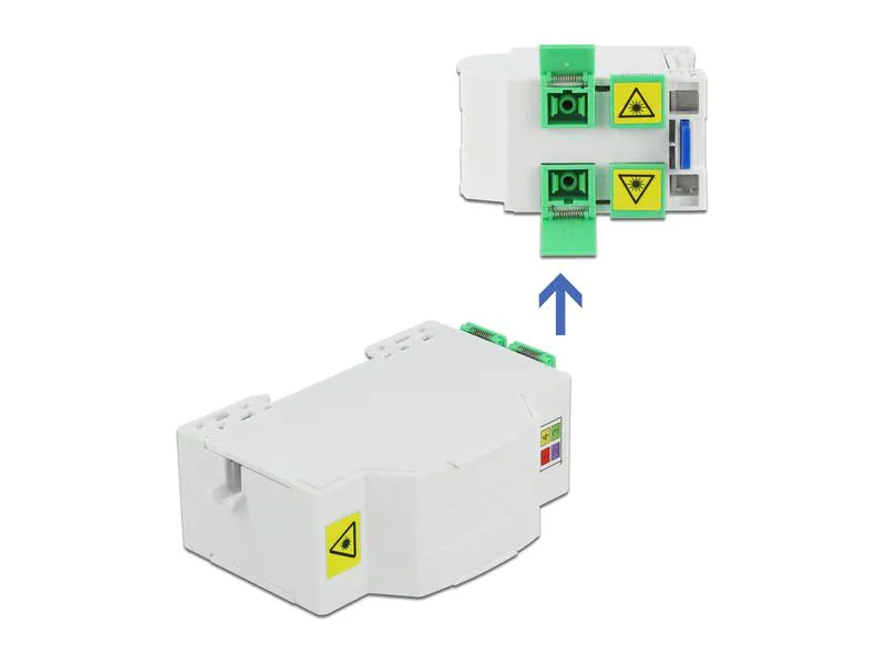 Delock LWL Anschlussdose für Hutschiene 4x SC/LC weiss